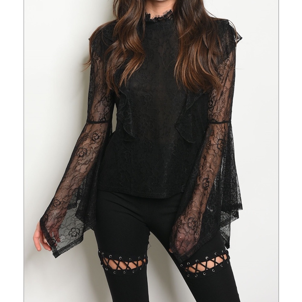 Victorian Style Black Lace Blouse